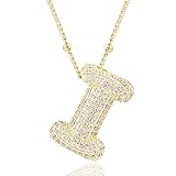 CCINPPY Letter Necklace, 14k Gold Plated Bubble