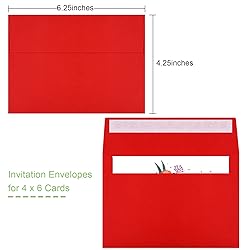 70 Packs A4 Envelope, Red A4 Envelopes, 4x6 Photo