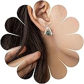 Allereyae Vintage Crystal Emerald Earrings Rhinestone Claw Stud Earrings Sparkly Cz Emerald Earrings Green Emerald Stud Earrings Jewelry for Women