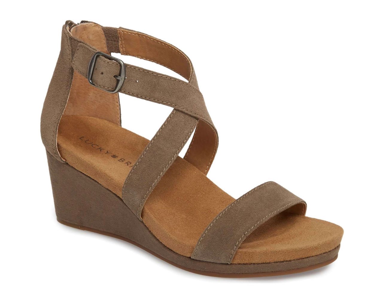 Lucky Brand Women’s Kenadee Wedge Sandal, Brindle, 10 M US