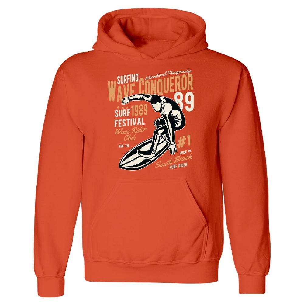 Wave Conqueror South Beach Surfing Wave Rider Club Orange T Shirt