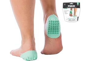 MEDI-DYNE Tuli's Heavy Duty Heel Cups, Shock-Absorbing Cushion Insert for Plantar Fasciitis, Sever’s Disease, and Heel Pain, Made in The USA, Green, 1 Pair, Large
