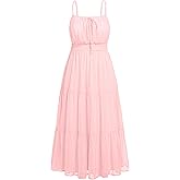 Plus Size Summer Dresses - Boho Maxi Sundress with Pockets Spaghetti Strap Long Casual Sun Dress for Vacation and Beach