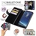 Auker Galaxy S9 Plus Wallet Case for Women/Men, Trifold 9 Card Holder Kickstand Feature Folio Flip Book Leather Zipper Wallet Magnetic Purse Cover with Strap&Money Pocket for Samsung S9 Plus Black