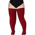 Plus Size Womens Thigh High Socks for Thick Thighs- Extra Long & Thick Over the Knee Stockings- Leg Warmer Boot Socks