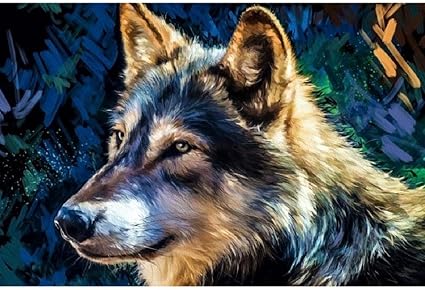 wooden jigsaw puzzle majestic wolf