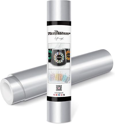TECKWRAP Permanent Adhesive Vinyl 12" x 10ft Glossy Silver