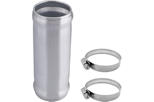 AC PERFORMANCE 1.5" (38mm) OD Aluminum Alloy Hose Joiner Silicone Pipe Connector Bead, 4" Length with 304 SS Clamps