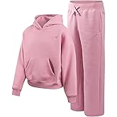 New Balance Girls Sweatsuit Set - 2 Piece Active Fleece Hooded Sweatshirt for Girls and Jogger Sweatpants (Sizes 7-12)