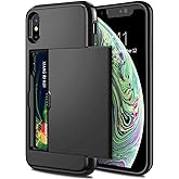 Vultic Wallet Armor Case for iPhone X/XS, Shockproof Impact Resistant [Credit Card Holder] Protective Heavy Duty Hybrid Bumpe