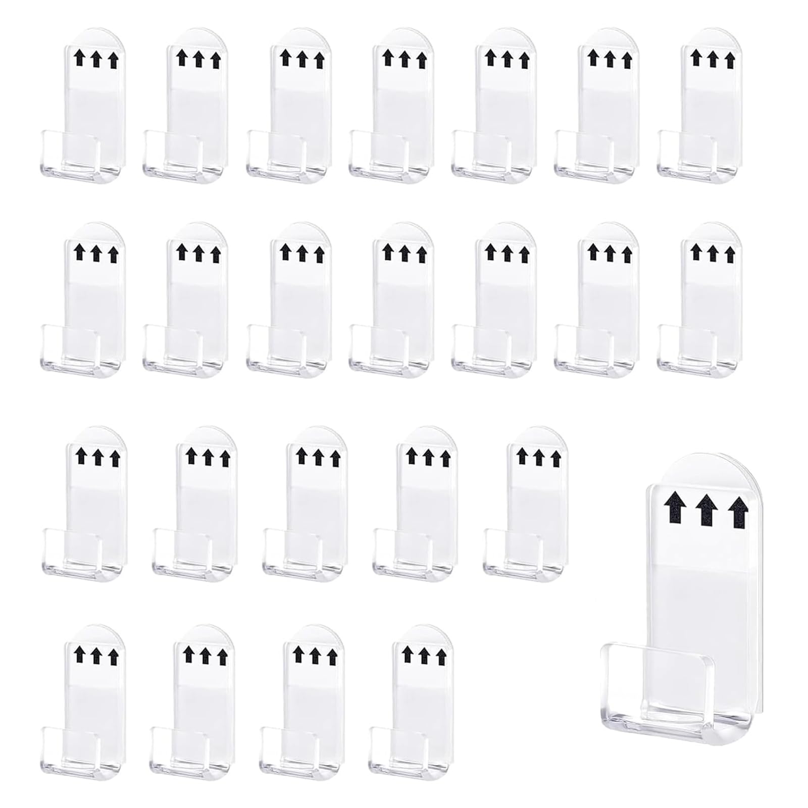 ZhongShuang 24PCS Vinyl Wall Mount, Self-Sticking Adjustable Acrylic Shelves Vinyl Record Display For Showcasing Collection Books, Records And Magazines