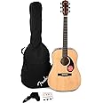 Fender CD-60S Dreadnought V2 Pack Acoustic Guitar, with 2-Year Warranty, Natural, with Gig Bag and Accessories