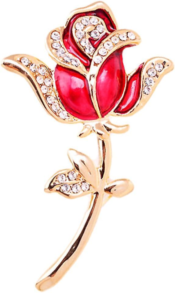 Celebrity Jewellery Austrian Crystal Rose Flower Brooch for Women Gifts