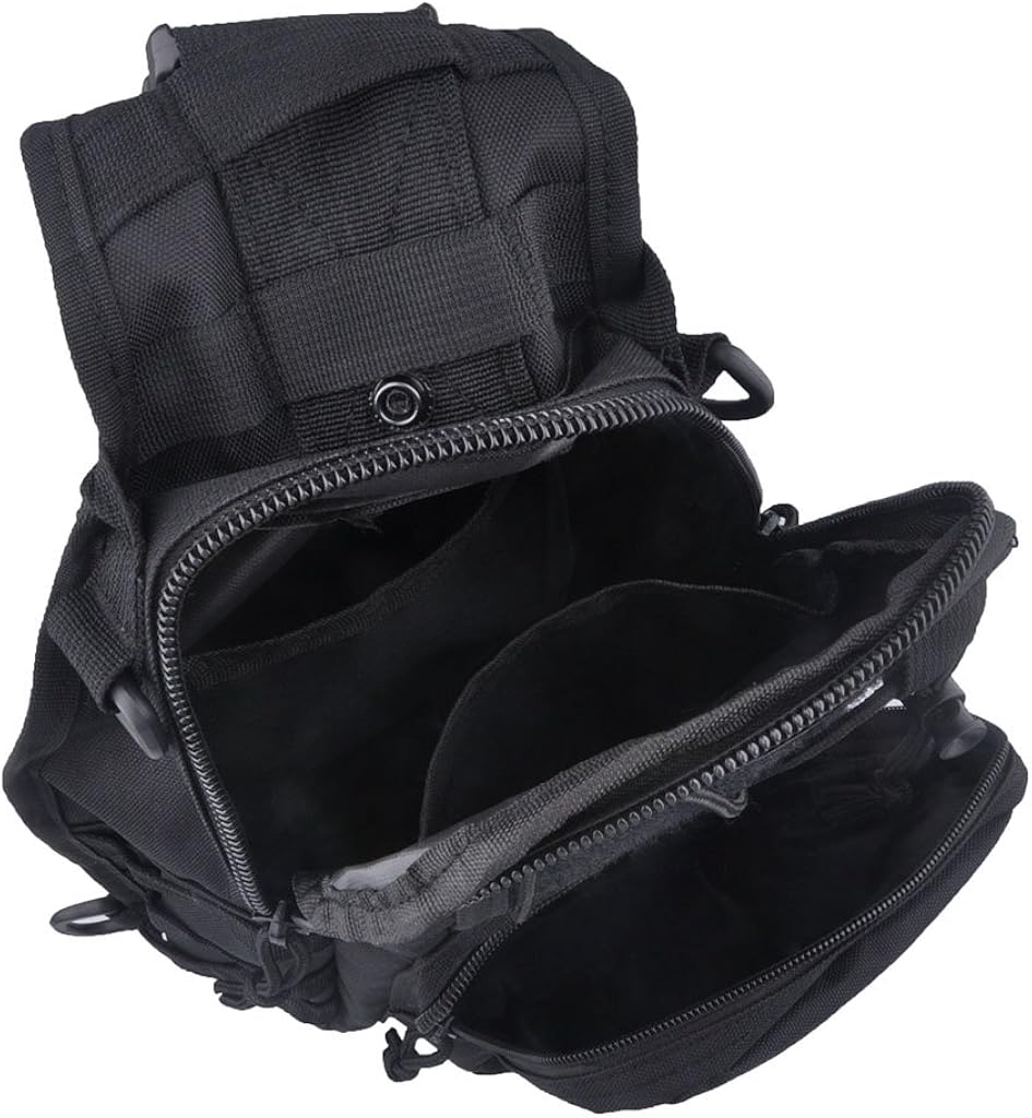 Qcute Oxford Fabric Multifunctional Unisex Chest Shoulder Satchel Bag, Tactical Sling Pack/Camping Shoulder Pack, Fit for iPod, iPad, iPhone 6 6Plus, MP3, S6 Android Smart Phone (Black) : Clothing
