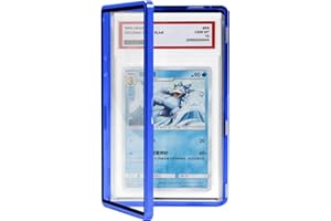 COOLBYL Magenetic Trading Card Slab Protector - Premium Aluminum Graded Card Showcase, Graded Slab Protector with UV-Resistant Tempered Glass, Personalized Slab Bumper for Collectors, Blue