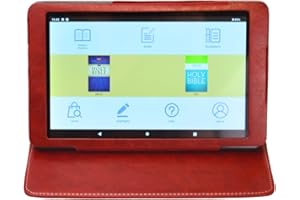 AZPEN My e-Bible with NIV/NKJV, NO Wi-Fi Needed, Audio Included, e-Reader, Highlight, Underline, Read Along, Hard Protective Cover, Earbuds and Leather case Included Cranbery Color