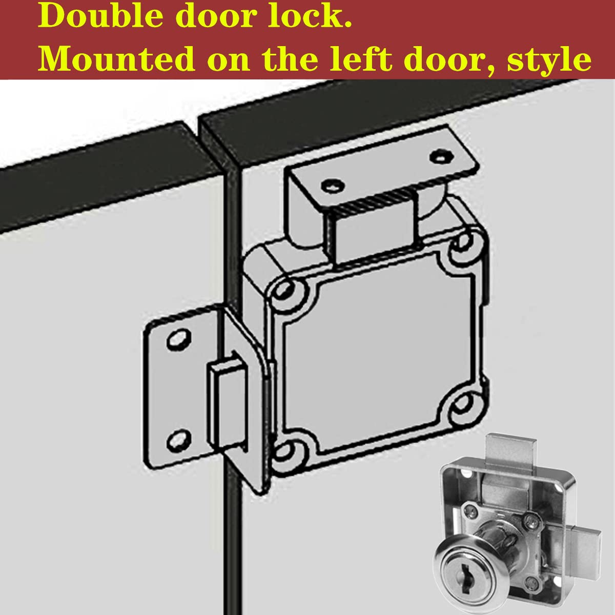 Double Door Cabinet Lock with Double Deadbolt