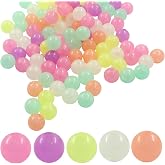 Verkelly Glow in The Dark Round Beads, Colorful, 10mm, 100 Pcs | Acrylic Pony Beads,For DIY Jewelry Making