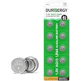 DURNERGY LR44 Batteries 10 Pack, AG13 Button Cell Battery, 1.5 Volt Battery L1154F SR44 AG13 Watch Batterie A76, 1.5V Alkaline Batteries