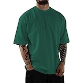Mens Oversize Short Sleeve T-Shirts Loose Fit Solid Color Lightweight Tee Shirt Athletic Dry Fit Top