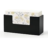 Acrylic Guest Towel Holder for Bathroom Napkin Holder Black Paper Hand Towels Stand Decorative Vertical Tissue Napkin Holders for Table kitchen Disposable Face Towel Tray Modern Napkins Dispenser