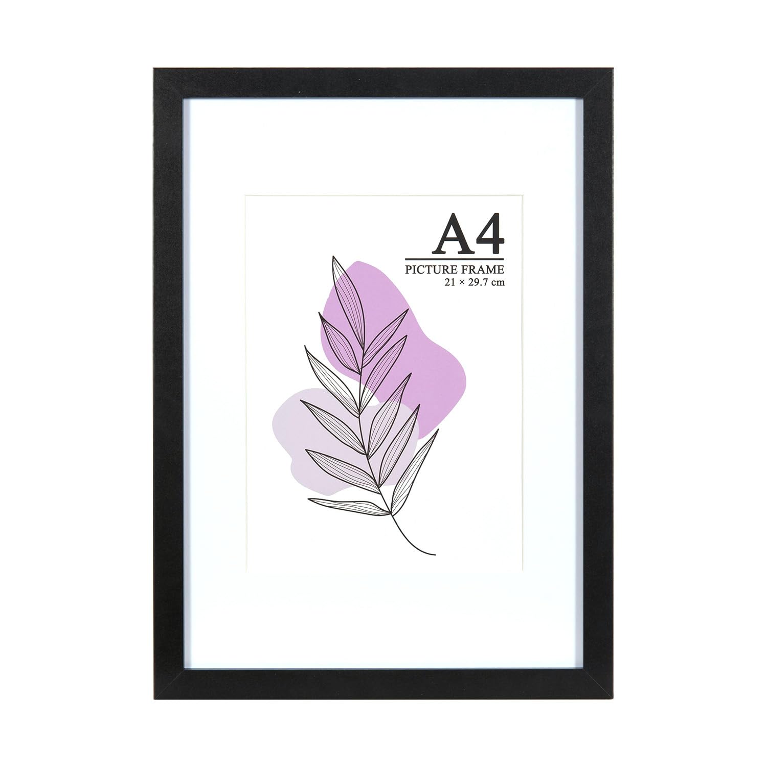 Baoee Black A4 Frames, photo frame with acrylic glass, Display Photo 6x8 with Mat, A4 Certificate Frame for Table Top and Wall Mounting