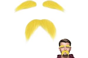 CYTOKIO Fake Mustache and Eyebrows Self Adhesive Fake Beard Fake Mustache Set Costume Accessories for Halloween Party Favor Men Women