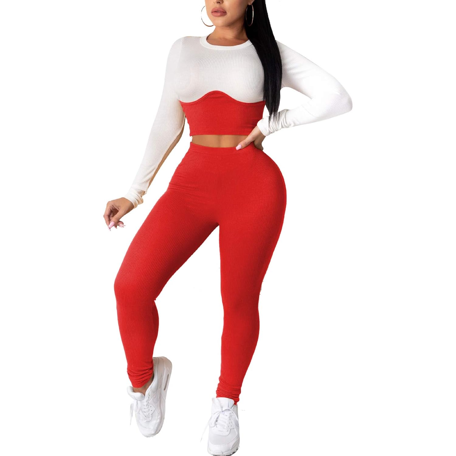 crop top and bell bottom pants