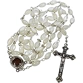 Mother of Pearl Catholic Rosary Jerusalem Holy Soil Medal & Cross From Holy Land by Bethlehem Gifts TM