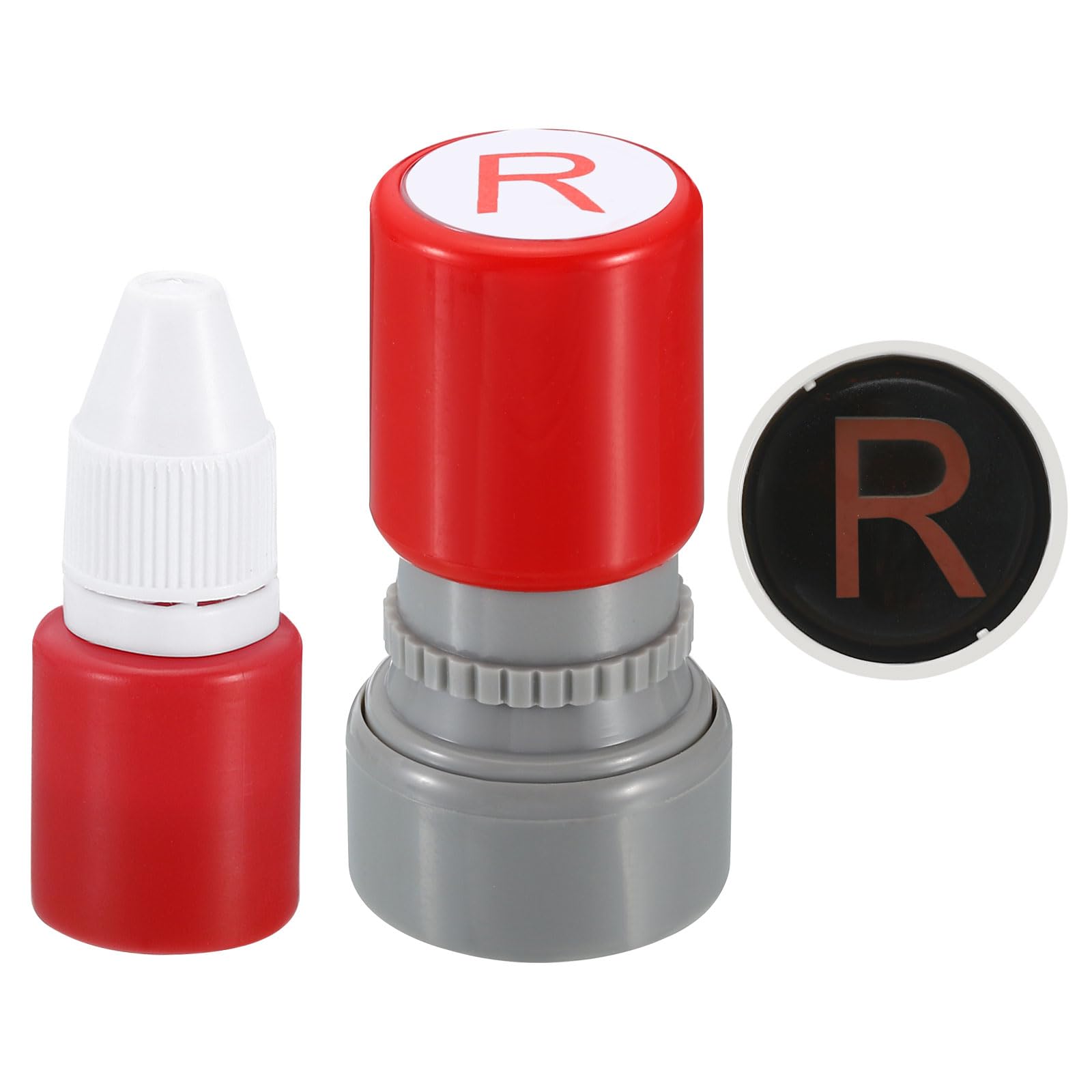 PATIKIL Letter Stamps Self Inking, Character R Alphabet Teacher Stamp Initial Stamp Mini Ink Stamp for Class Notebook Scrapbooking DIY Craft, Red Ink