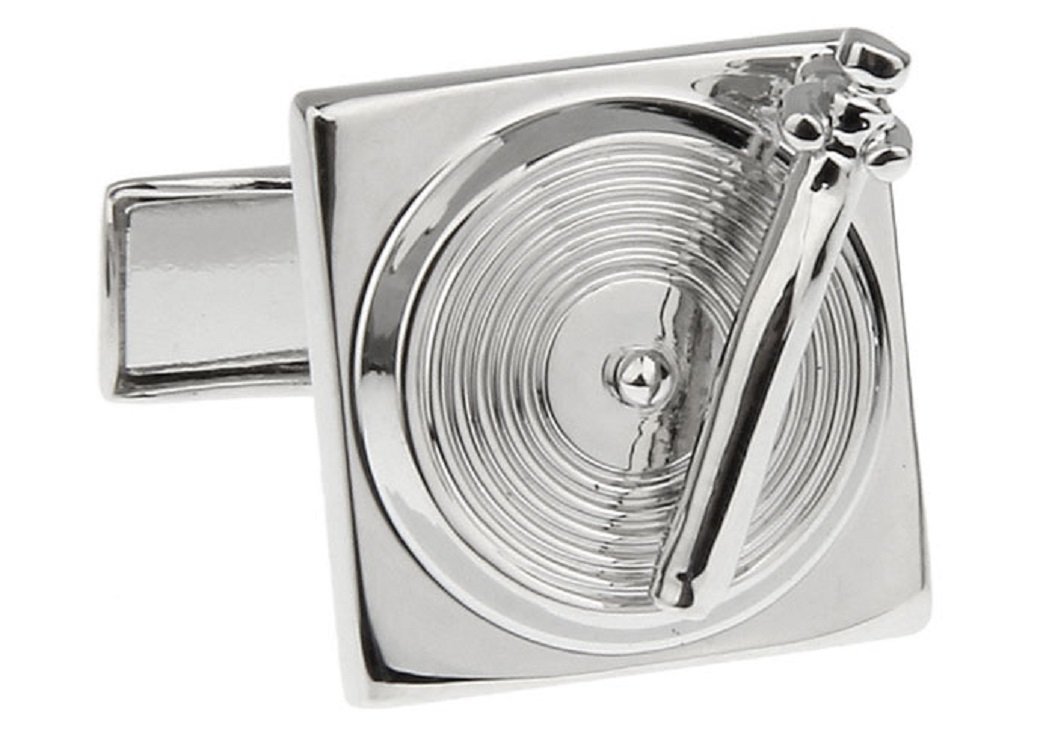 MRCUFF Turntable Record Player DJ Music Pair Cufflinks in a Presentation Gift Box & Polishing Cloth