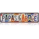 Vintage Papa's Garage Wall Decor Street Signs Metal Tin Signs 16 x 4 Inches Gift for Father