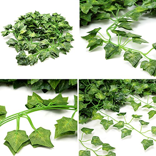 12 Pcs of 82 inch Artificial Plant Fake Hanging Vine Ivy Leaves Greenery Garland for Wedding Backdrop, Jungle Decorations, Safari Party Supplies, Farmhouse Wreath