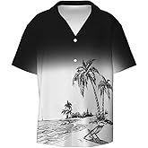 GANMP Mens Funny Hawaiian Shirts Summer 3D Graphic Button Down Short Sleeve Tropical Holiday Beach Aloha Shirt