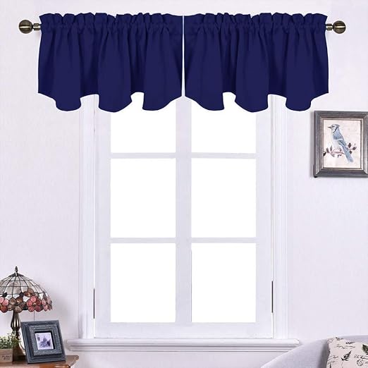 Amazon Com Nicetown Blackout Tiers Window Valances 52 By 18