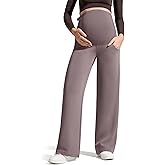 G4Free Smoofit Modal Soft Maternity Pants with Pockets Over The Belly Pregnancy Wide Leg Sweatpants