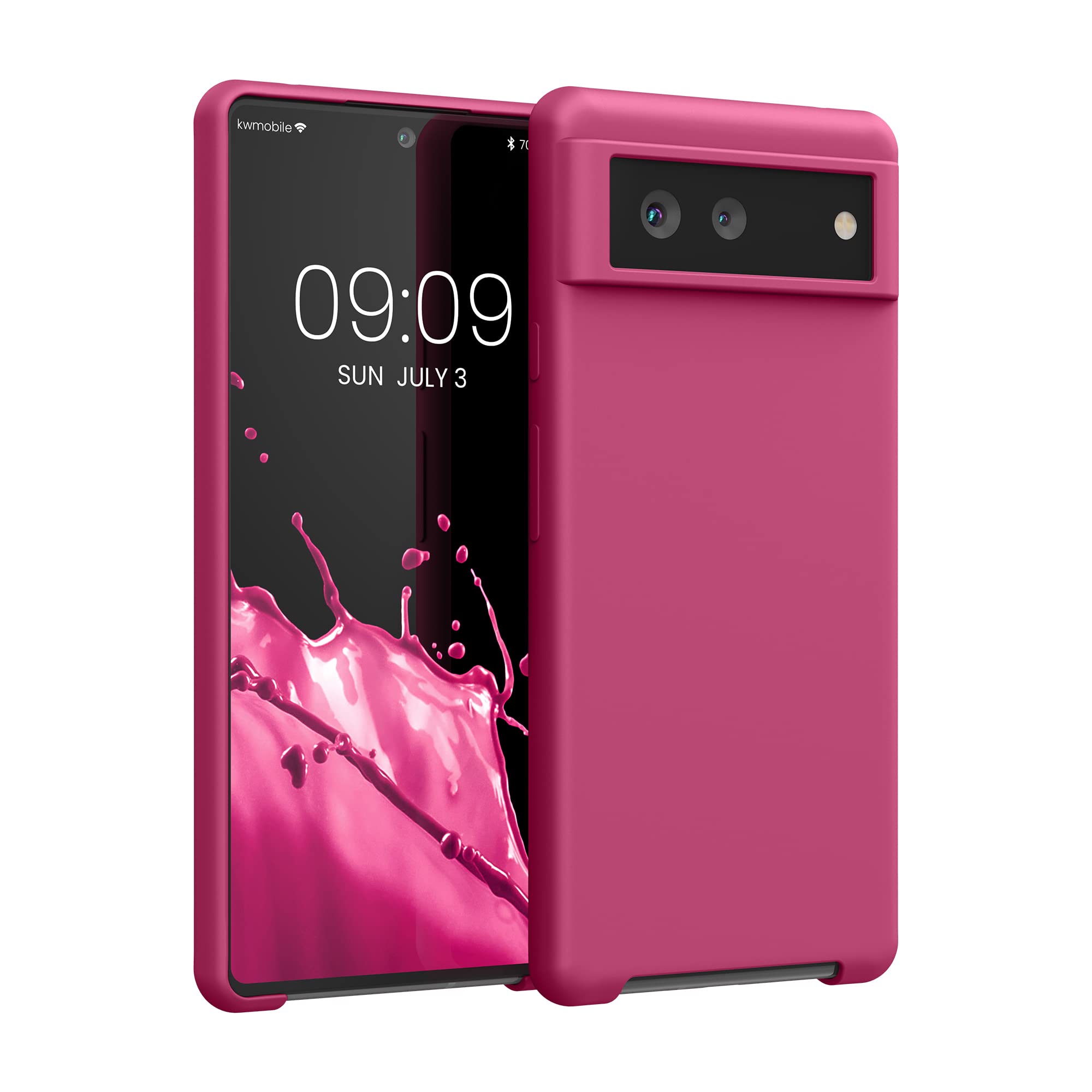 kwmobile Case for Google Pixel 6 Case - Soft Cover - Shockproof Silicone - Wireless Charging Raspberry Pink โ image 1