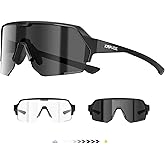 KAPVOE Photochromic Cycling Glasses for Men Women with UV400 Protection Sports Sunglasses for Biking Running MTB K360