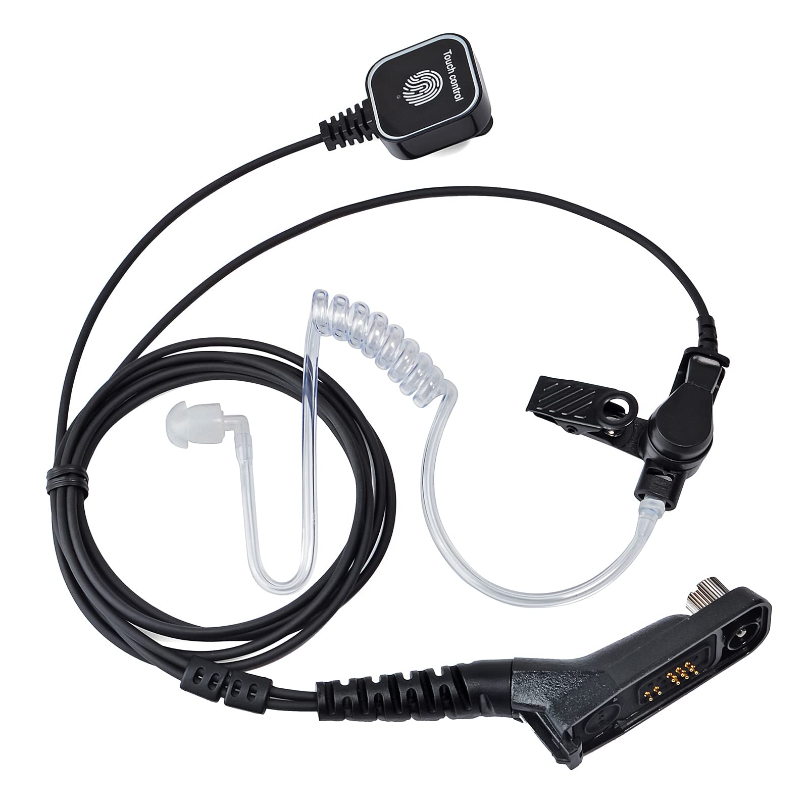 HYS Walkie Talkie Earpiece Headset Compatible with Motorola Multi-Pin Radio DP3400 DP3600 DP4400 DP4601e XiR P8268 XPR6300 APX1000 MTP850S Radio, with Microphone, Covert Acoustic Air Tube