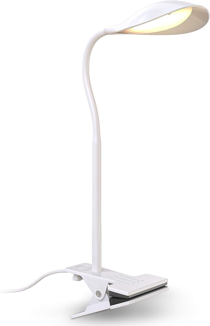 Lampe à Pince LED HGS1443 - Bras Flexible - Lecture, Bureau, Lit - Blanche - Neuf