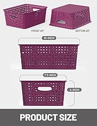WYT 6-Pack Plastic Small Shelf Storage Weave