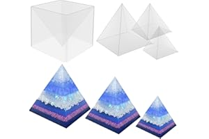 AOEDEO Super Large Clear Silicone Pyramid Molds - 3 Pcs, 4.7''-7.5'' Inner, Silicone Resin Molds for DIY Orgonite, Orgonite Jewelry