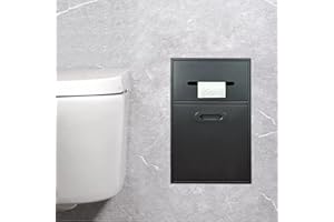 Stainless Steel Embedded Shower Niche, Wall-Mounted Toilet Paper Storage Rack, Niche Shelf with Tipping Bucket Trash can for 