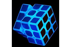 Luminous Cube 3x3Fluorescent Speed Cube Glow in Dark Magic Speed Cube Toys 3D Brain Teasers IQ Puzzles for Kids (Blue)