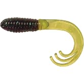 Big Bite Baits TTG235 Triple Tip Grub Junebug/Chartreuse, 2"