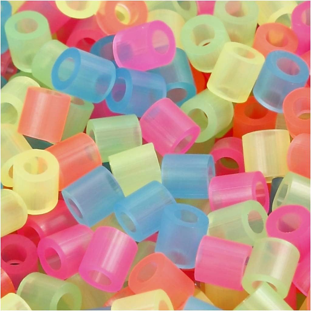 NabbiMelting Beads in Bucket, Plastic, Neon, 5000-Piece