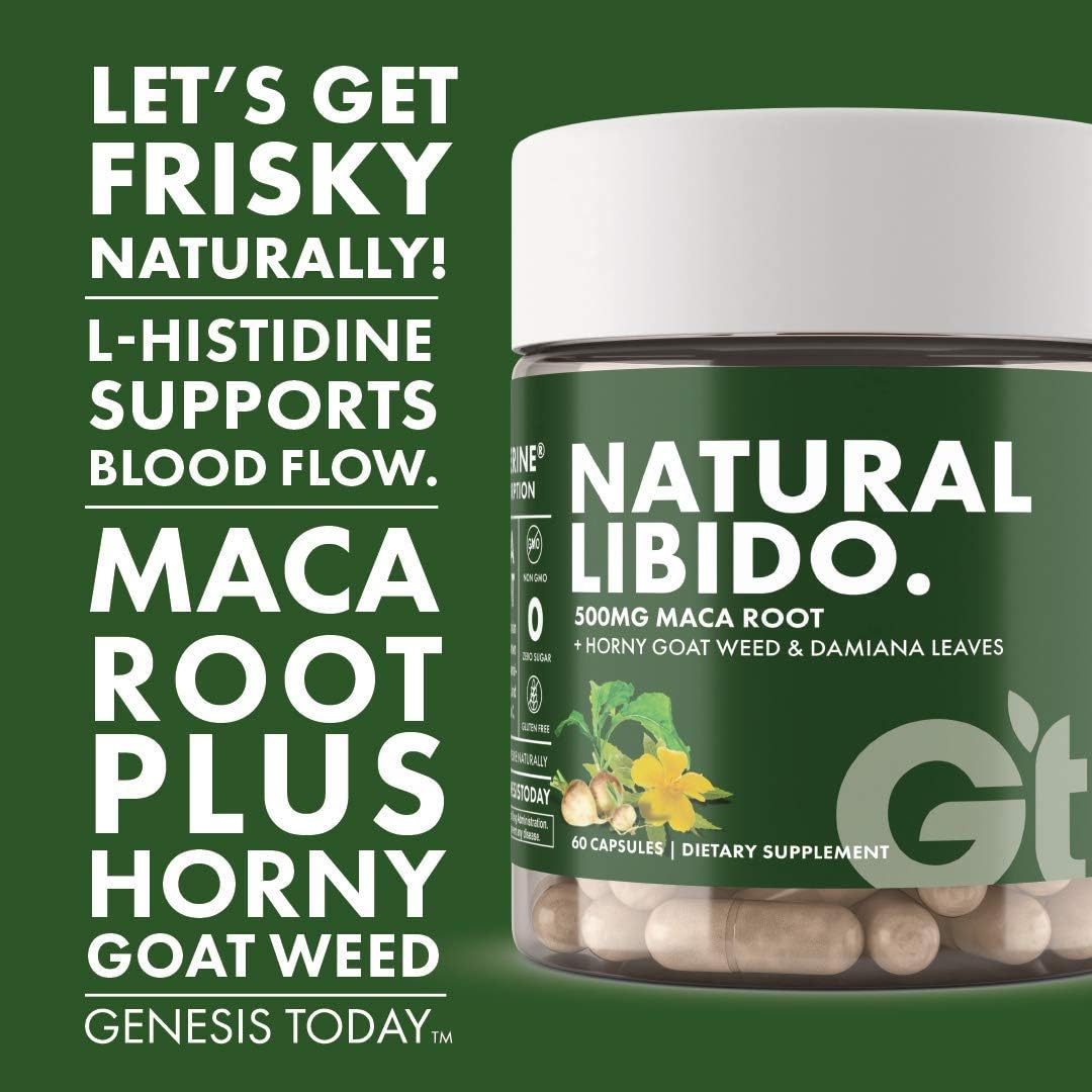 Genesis Today Natural Libido Supplement for Men & Women, Herbal Supplement for Sexual Well-Being, 60 Vegetarian Capsules: Health & Personal Care