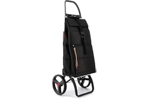 ROLSER Foldable Puffer Grocery Shopping Cart with Wheels | Collapsible Personal Folding Cart for Groceries | Durable & Portable | Black