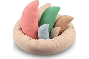 Sunmig Newborn Photography Props, Ultra-Soft Cotton Baby Donut Posing Pillows, Professional Baby Photo Props Set, Fits 0-6 Mo