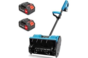 Dnveey 21V Cordless Electric Snow Shovel – 13" Lightweight Battery-Powered Snow Blower, Adjustable Handle, ±30° Directional Plate, Two 4.0Ah Batteries for Driveways, Decks, Patios, Walkways (S10 RPO)